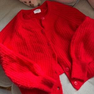 Cozy Red Women's Cardigan Sweater